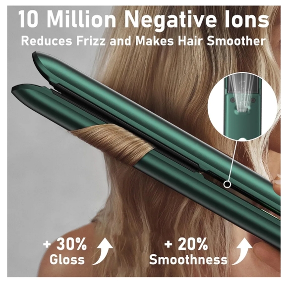 NIB Ionic Ceramic 2-in-1 Curling & Straightener Titanium Floating Plates - Picture 3 of 12